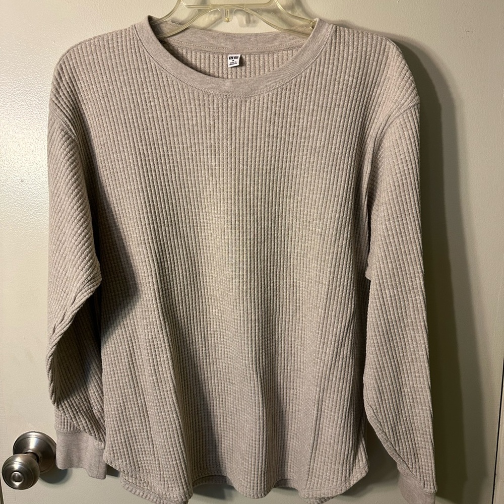 Uniqlo Light Gray Ribbed Sweater